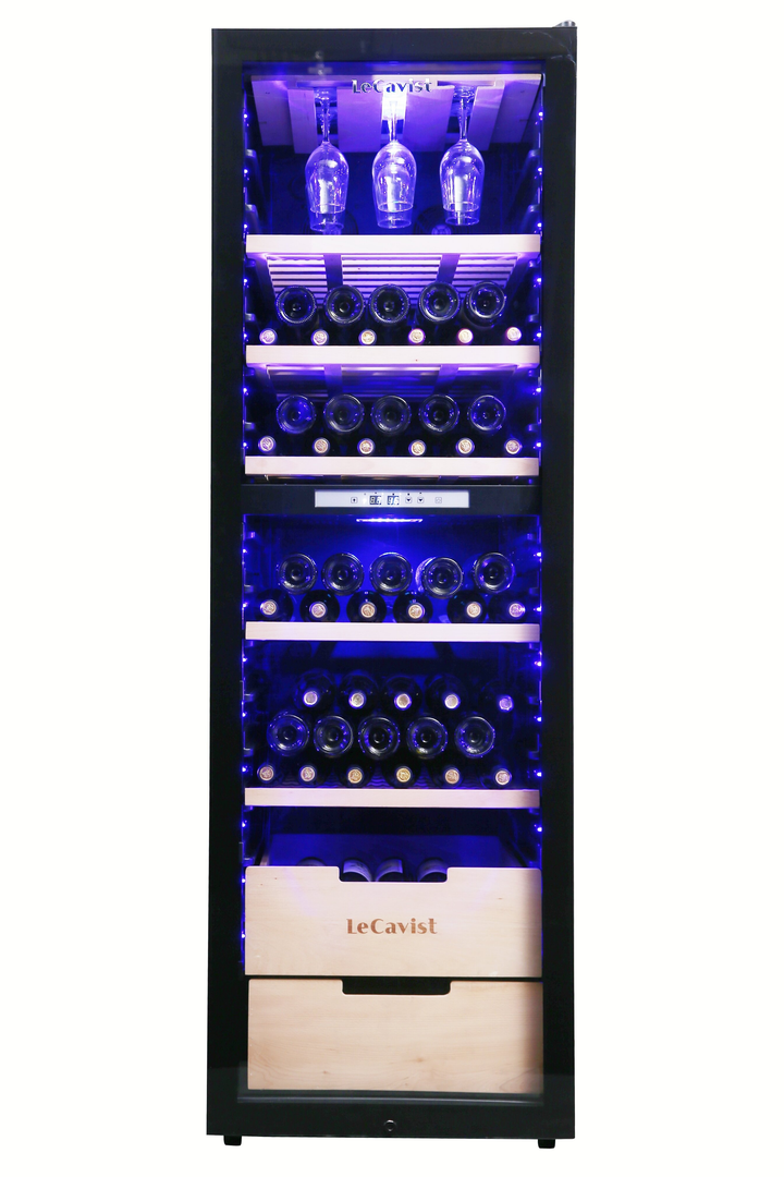 LeCavist Cuvee Rothschild 226 Bottle Dual Zone Wine Fridge