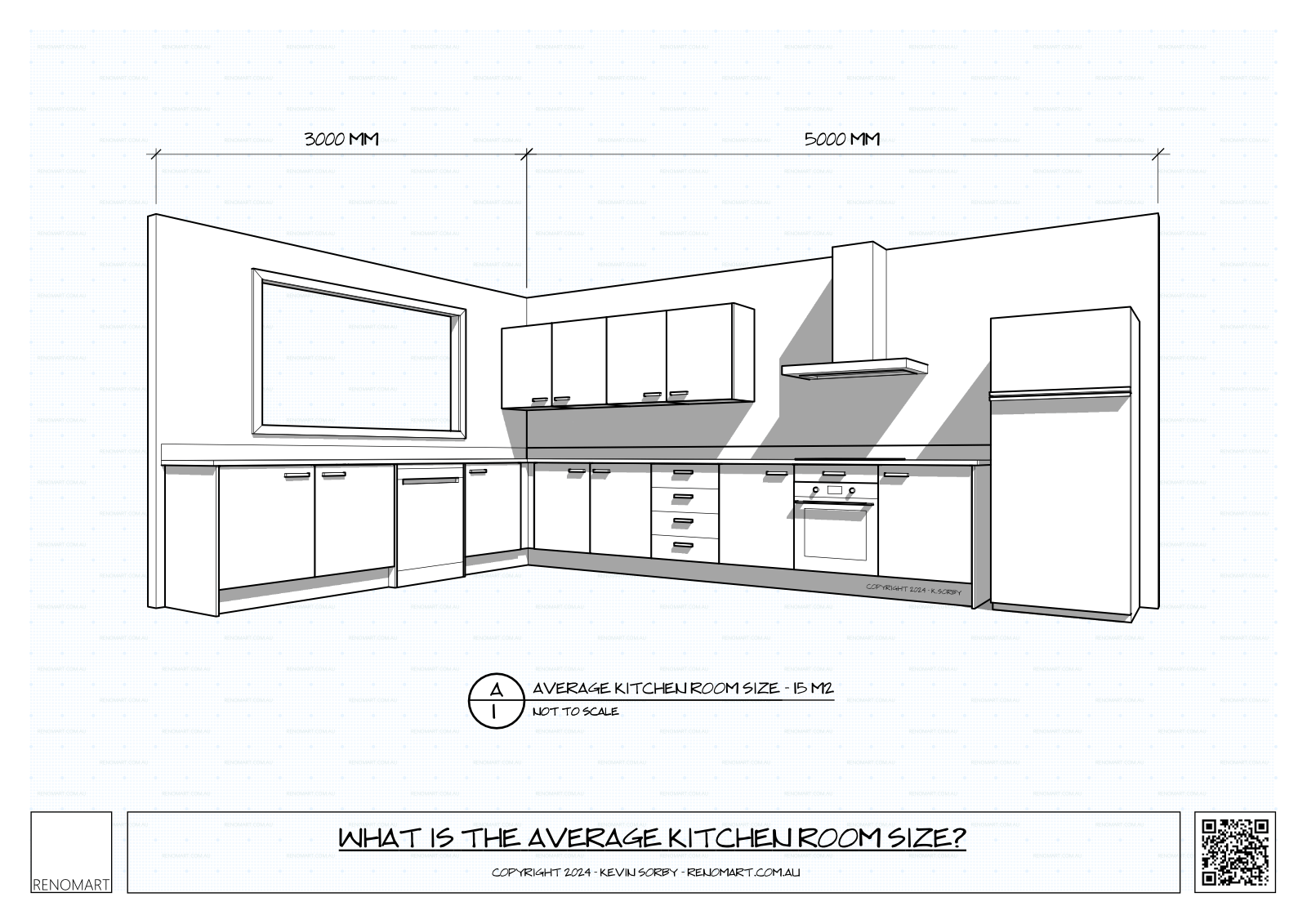 Average kitchen size drawing